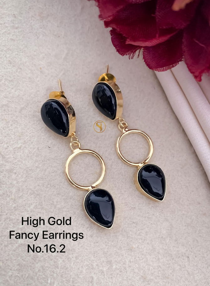 High Gold Party Wear Fancy Earrings 3 Wholesale Online
